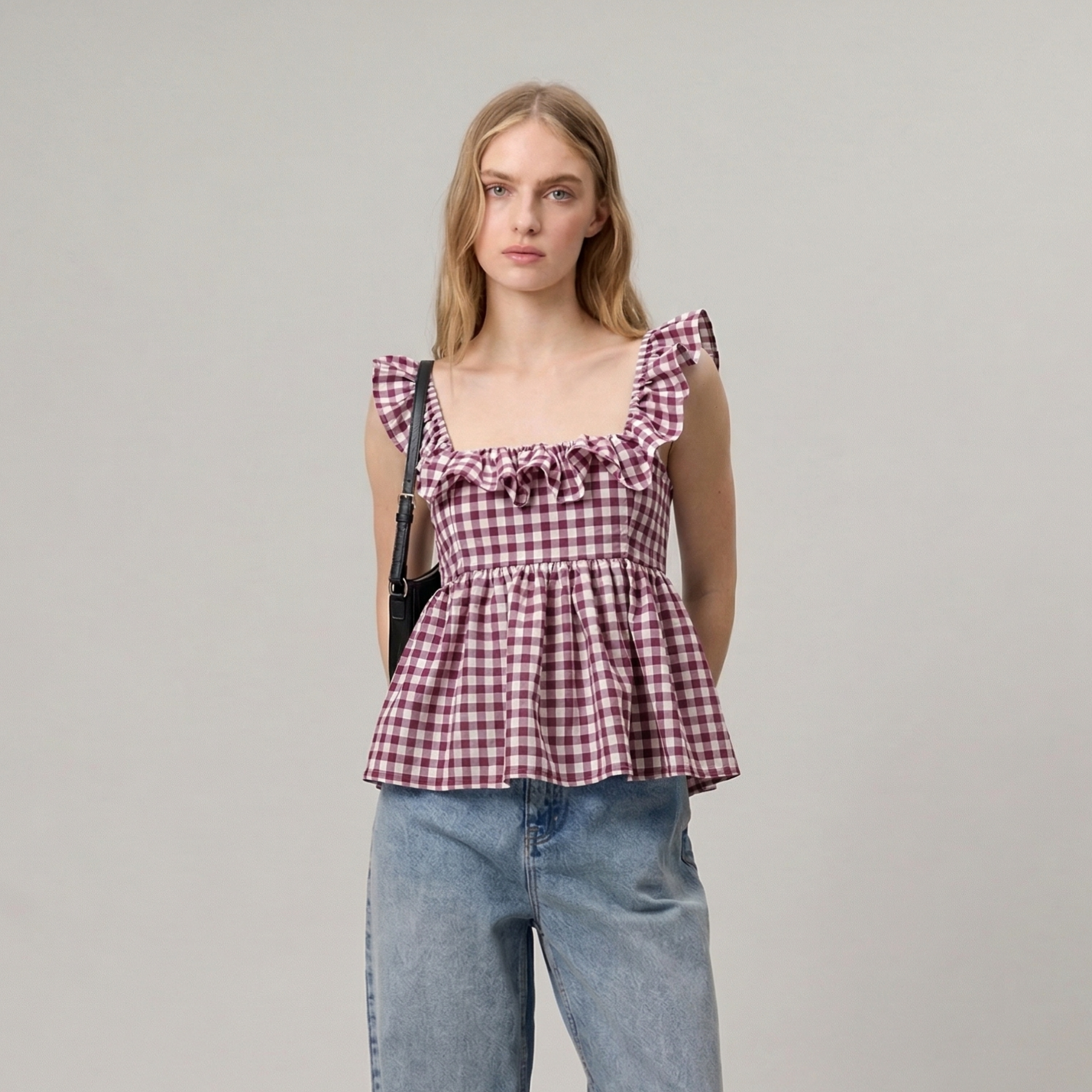Checkmate Ruffle Cami Top
